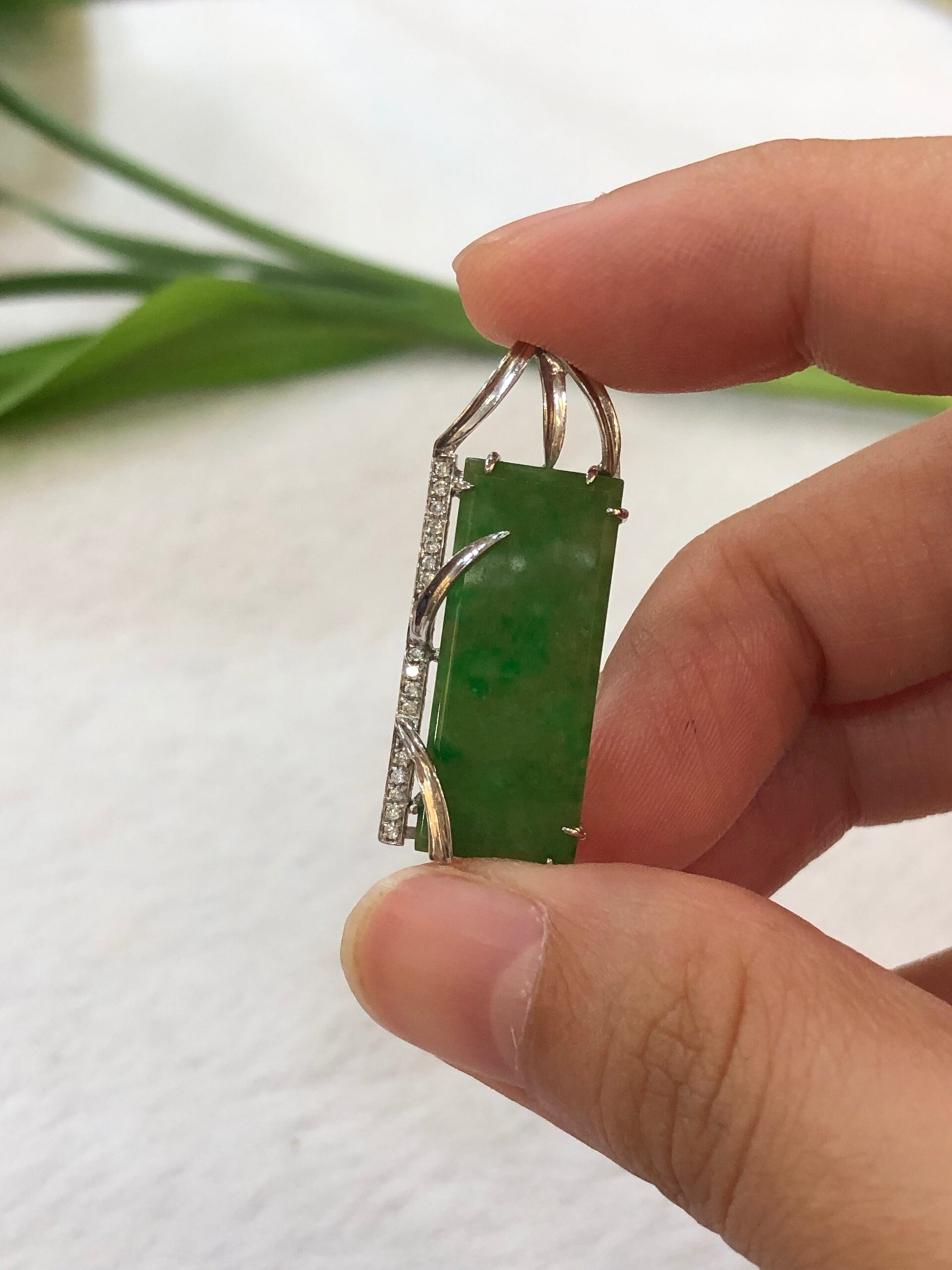 bamboo rectangular pendant