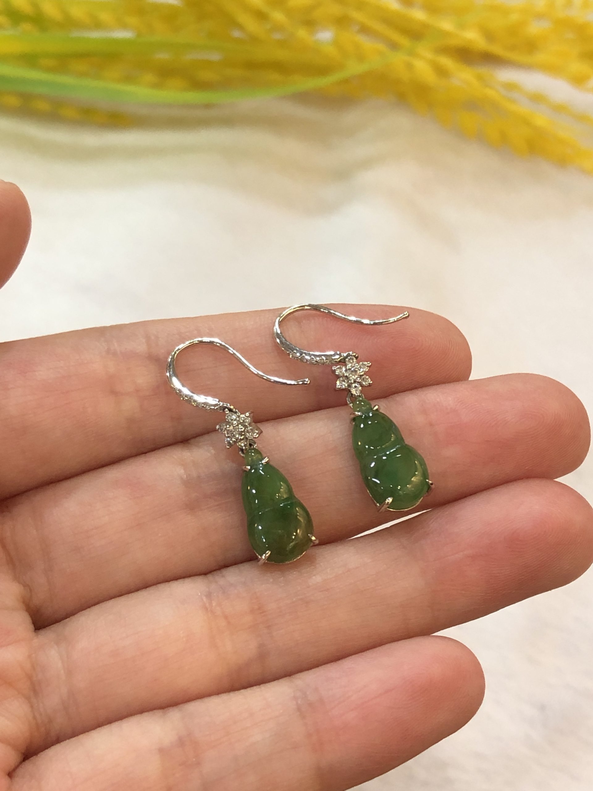 Genuine on sale jade earrings