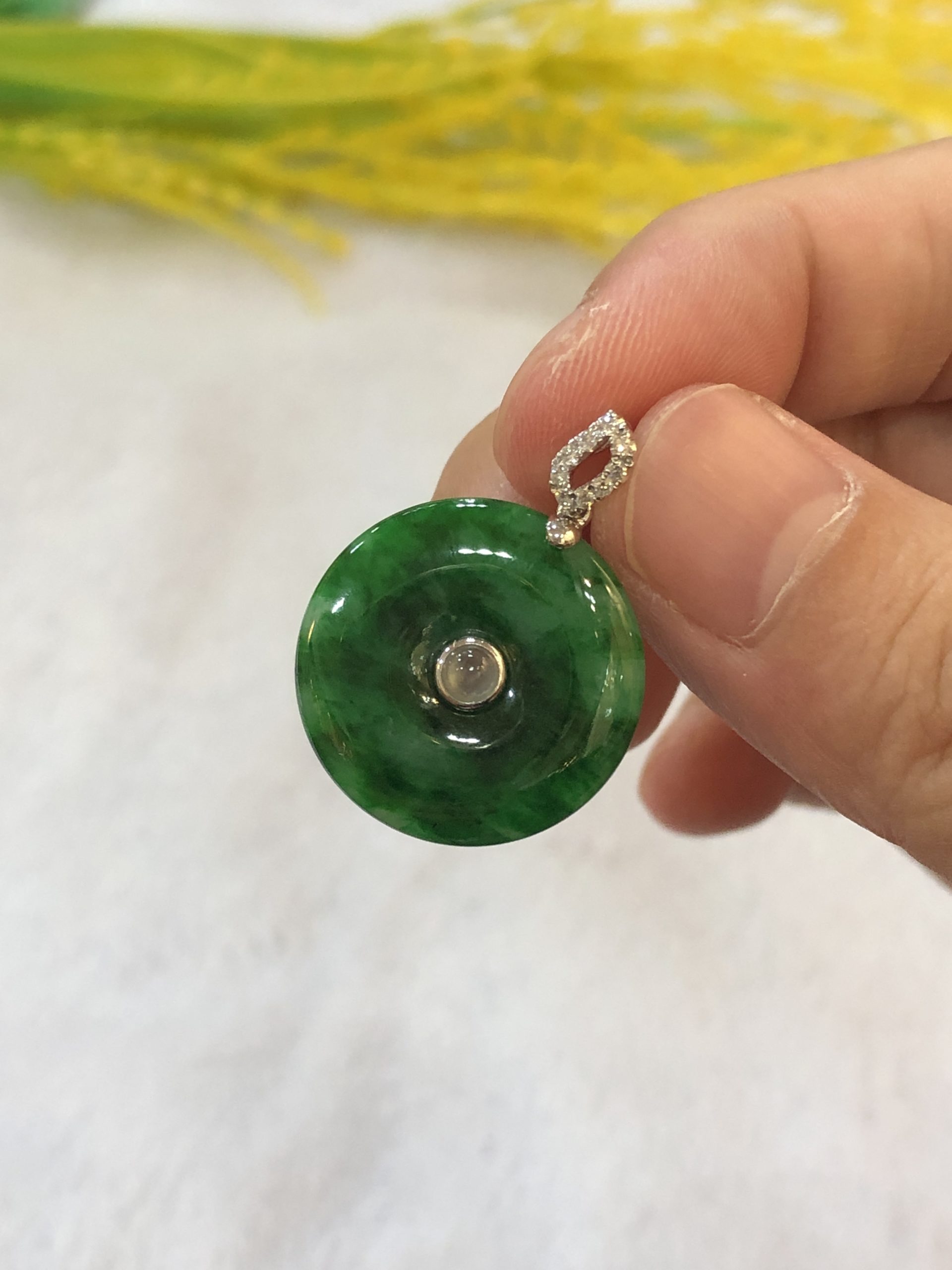 Vivid Green Jade Safety Coin Pendant Classicjade