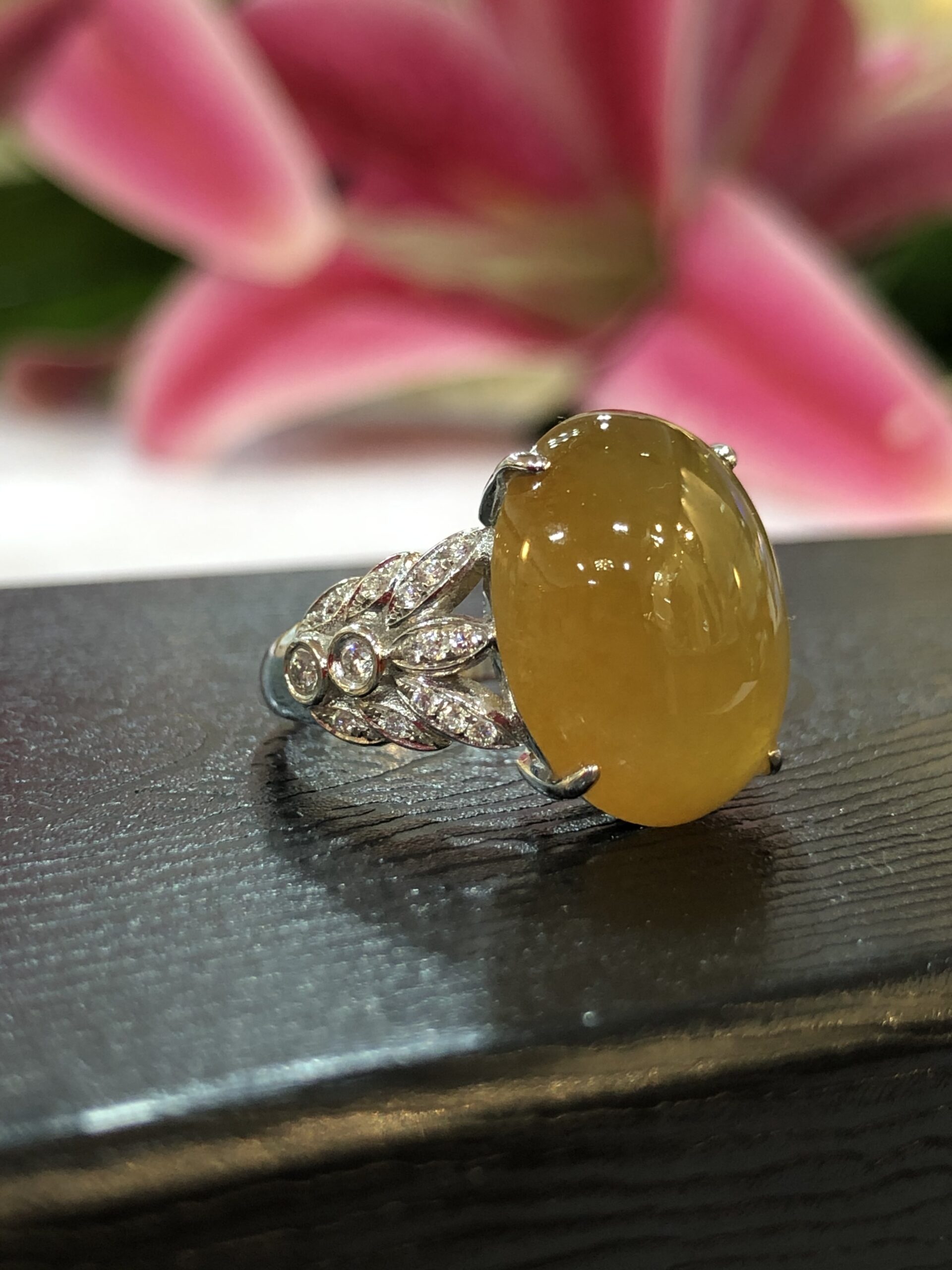 Yellow on sale jade ring