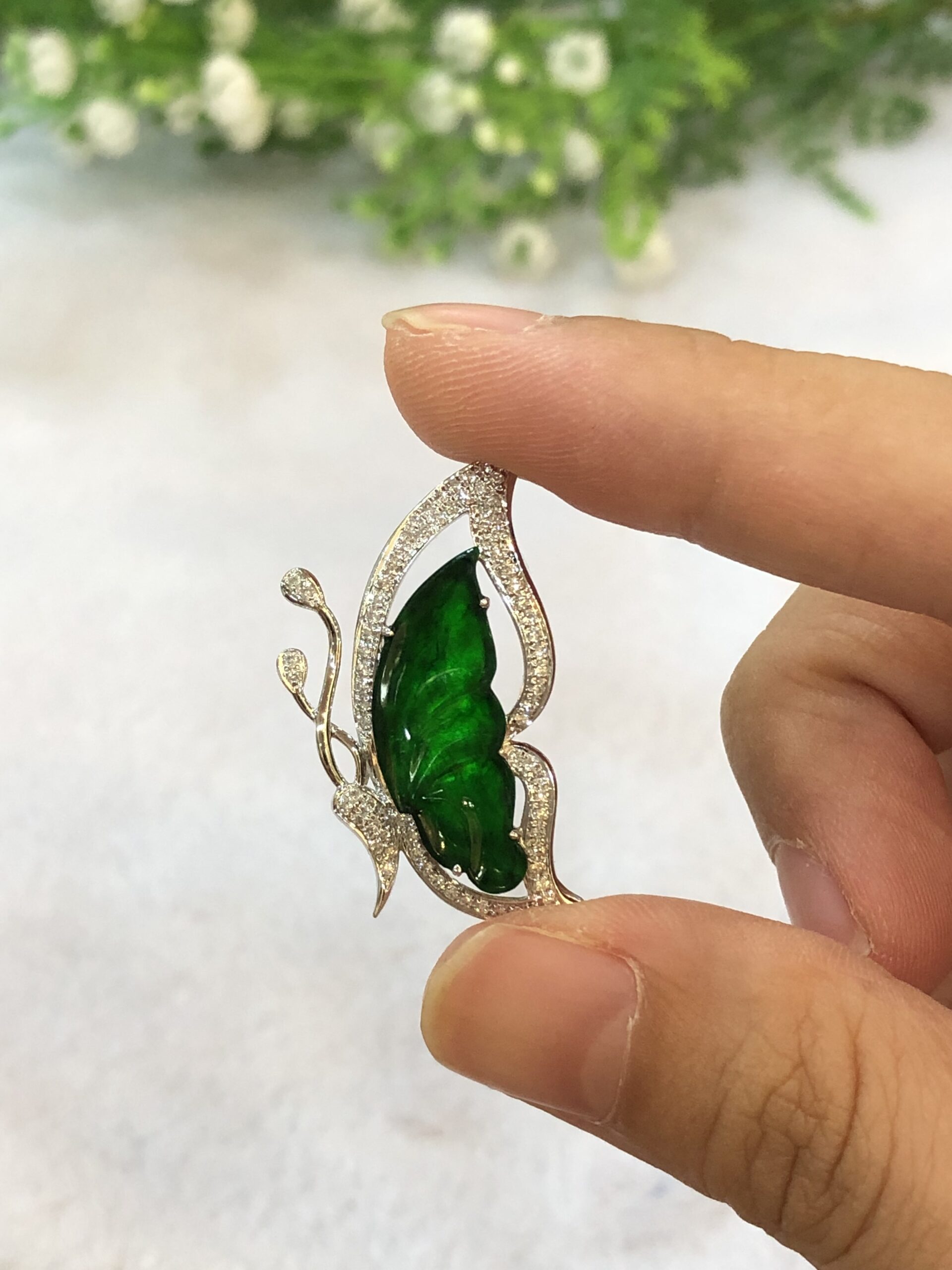 Jade hot sale butterfly pendant