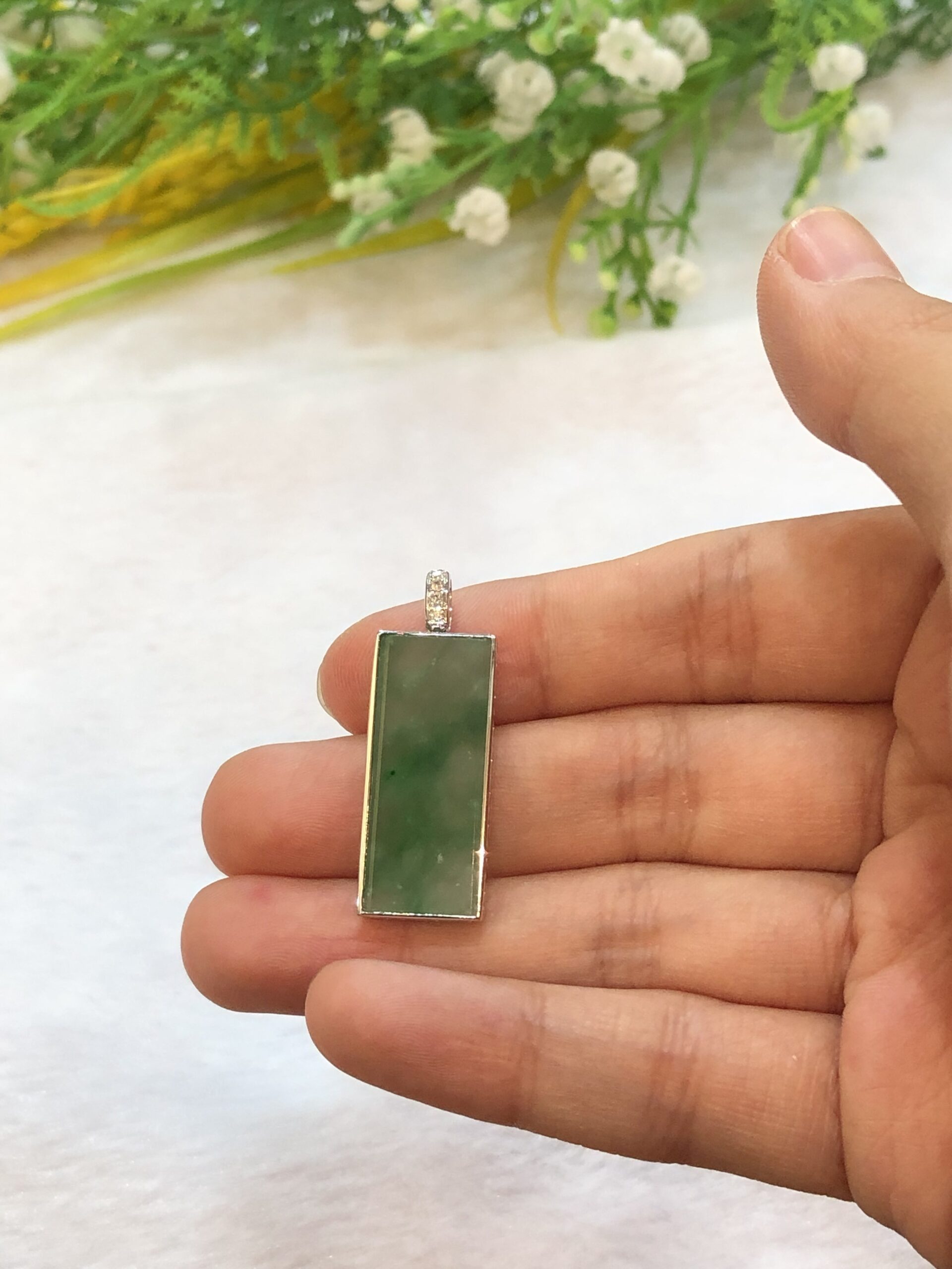 Jade deals rectangle pendant