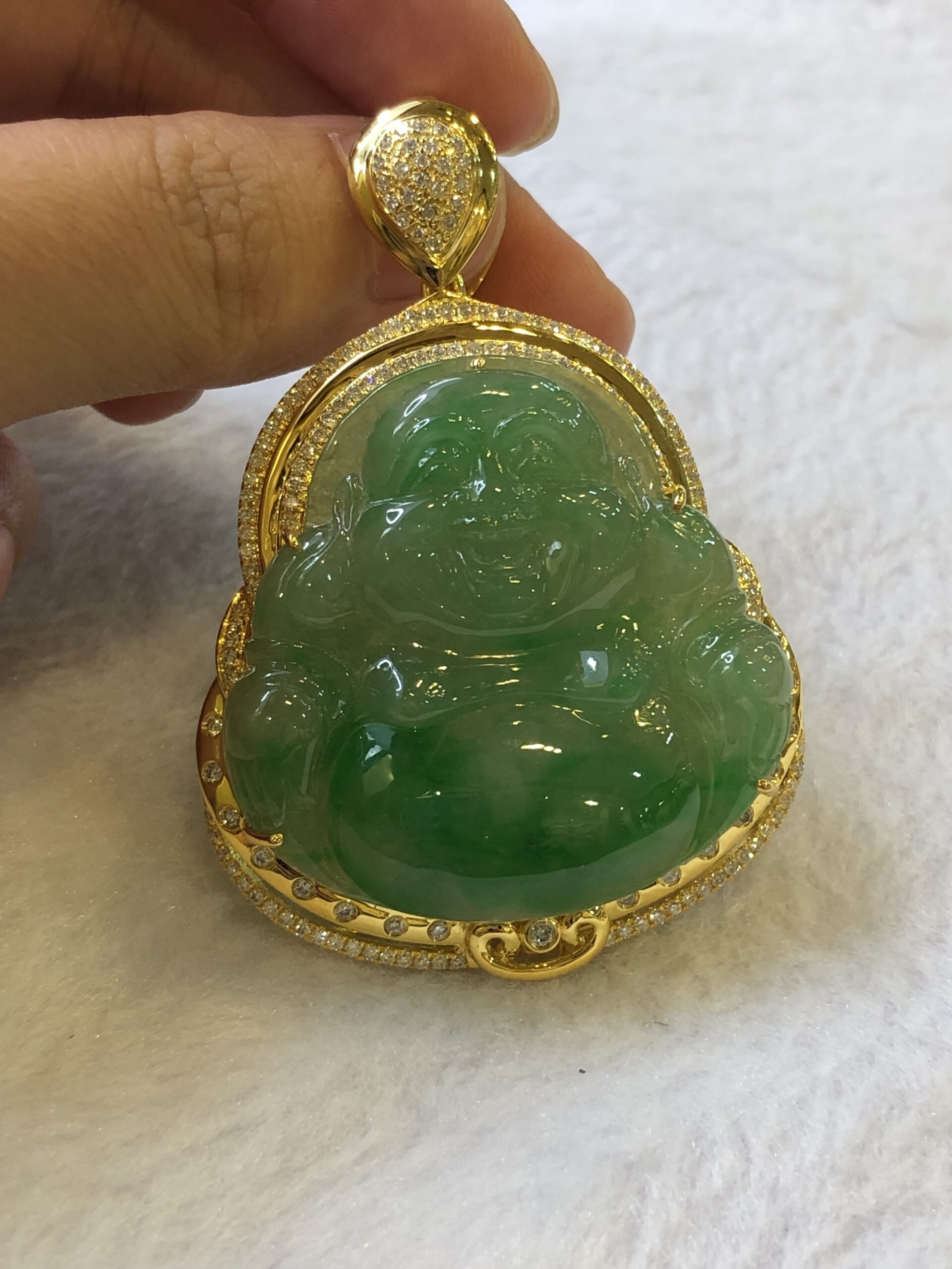 Big jade sale buddha pendant