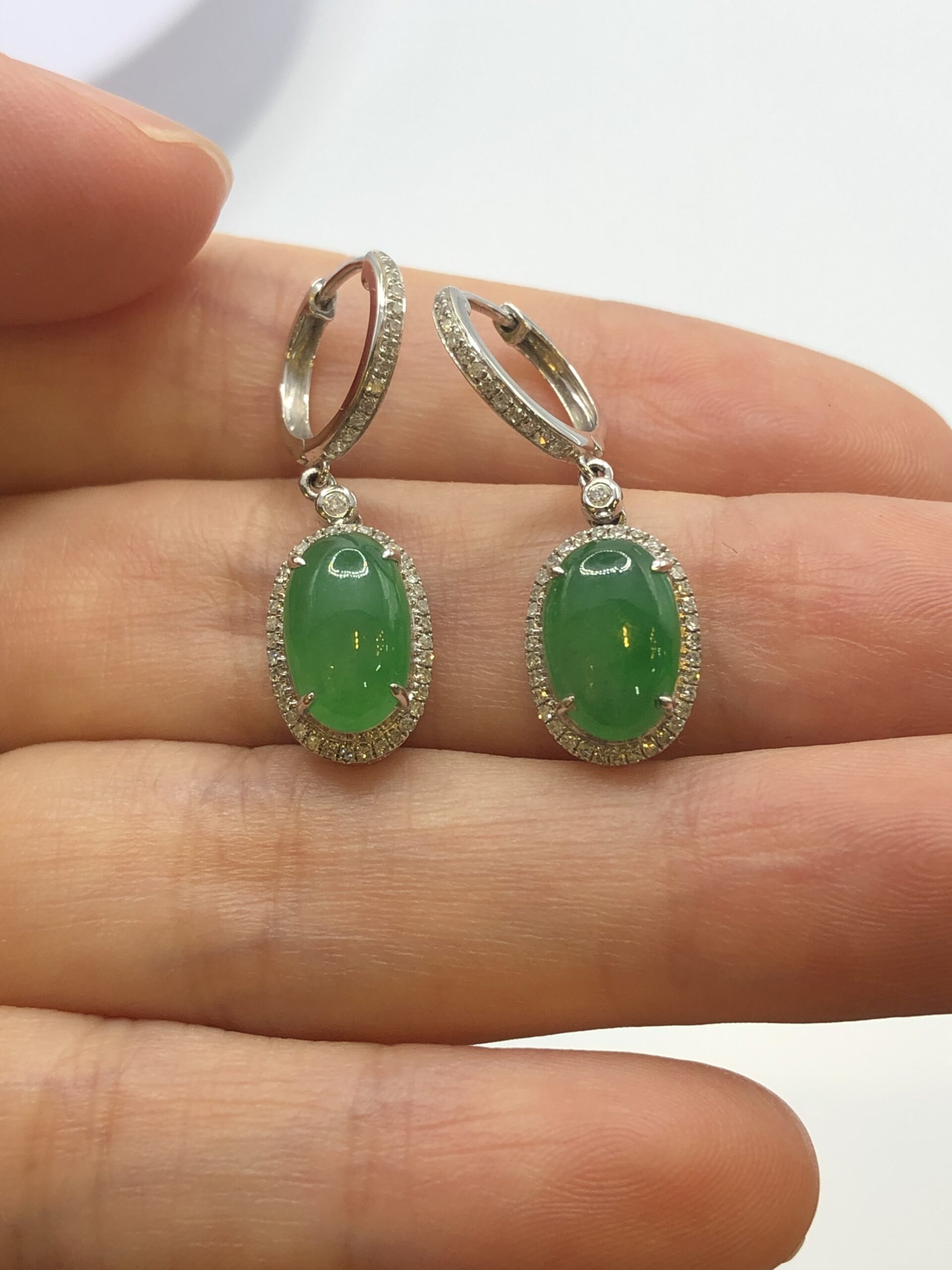 jade cabochon earrings