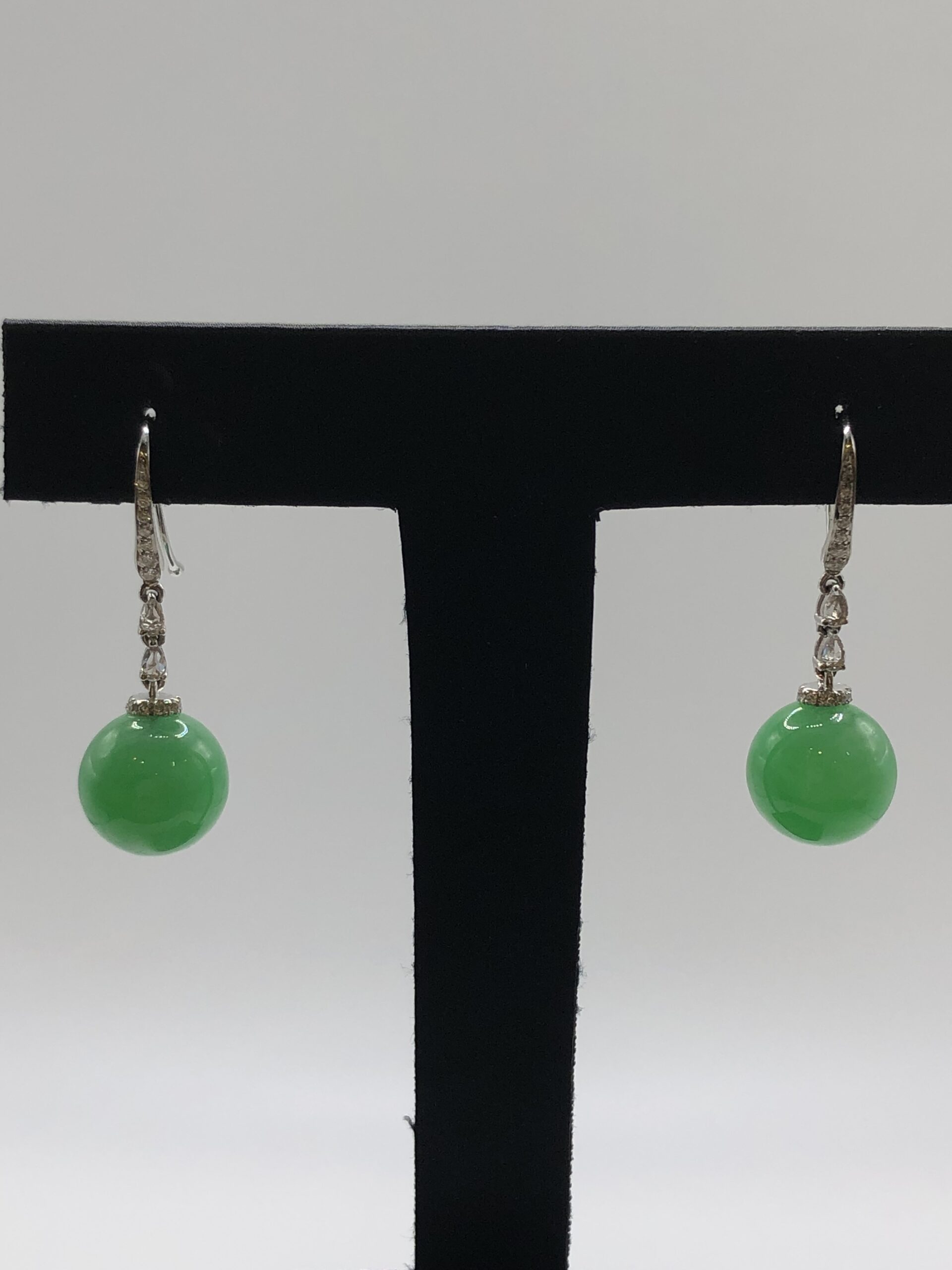 jade ball stud earrings