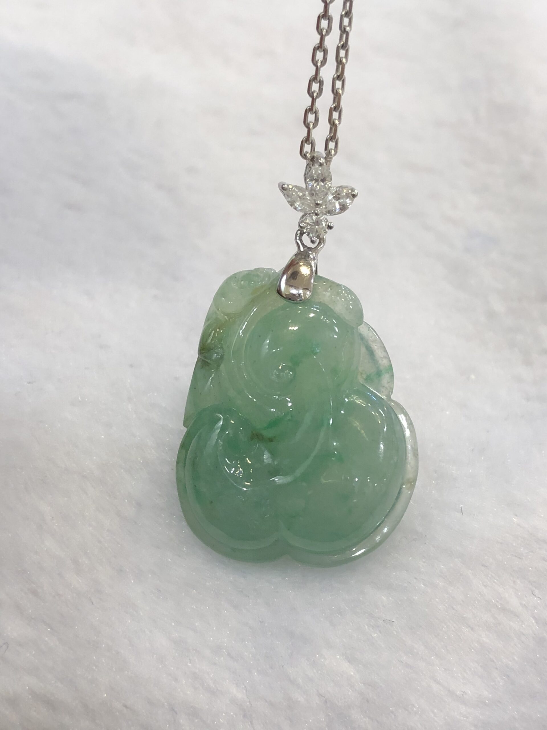 Icy Green Jade Ruyi Pendant ClassicJade